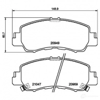 Тормозные колодки, комплект HELLA U4 9P9Z 8db355040521 1437442549