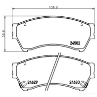 Тормозные колодки дисковые, комплект HELLA Mazda 6 (GH) 2 Хэтчбек 2.2 MZR CD 180 л.с. 2010 – 2012 24629 2 4582 8DB 355 013-761