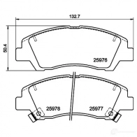 Тормозные колодки дисковые, комплект HELLA 8DB 355 023-001 25977 30195 259 76 - Изображение 4