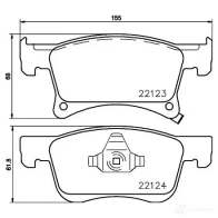 Тормозные колодки дисковые, комплект HELLA 22124 Opel Corsa (E) 5 Хэтчбек 1.0 (08. 68) 115 л.с. 2014 – 2024 8DB 355 023-021 221 23