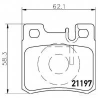 Тормозные колодки дисковые, комплект HELLA 8DB 355 007-361 7314D426 Mercedes C-Class (S202) 1 Универсал 2.3 C 230 T Kompressor (2085) 193 л.с. 1997 – 2000 2119 7