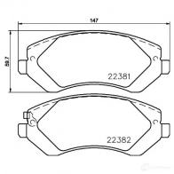 Тормозные колодки, комплект HELLA 30225 8db355024881 22382 223 81