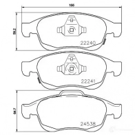 Тормозные колодки дисковые, комплект HELLA 222 40 8DB 355 023-251 1193334740 22241 - Изображение 4