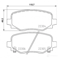 Тормозные колодки дисковые, комплект HELLA 8DB 355 025-481 30230 22305 2 2304 - Изображение 4