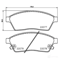 Тормозные колодки, комплект HELLA 8db355021601 30104 22 077 22078