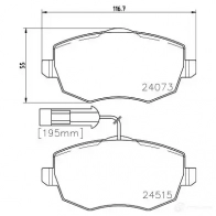 Тормозные колодки, комплект HELLA 24515 24 073 29265 8db355012861 - Изображение 1