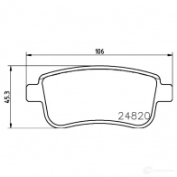 Тормозные колодки дисковые, комплект HELLA Renault Megane (B9) 4 Хэтчбек 1.5 dCi 110 (B9A3) 110 л.с. 2015 – 2024 C6Q ZV 8DB 355 025-421