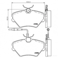 Тормозные колодки, комплект HELLA T5086 8db355018191 2 1595 Renault Laguna (B56) 1 Хэтчбек 2.2 D (B56F/2) 83 л.с. 1993 – 2001