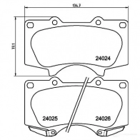 Тормозные колодки, комплект HELLA 2 4024 8db355014121 24025 29390 - Изображение 4