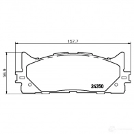 Тормозные колодки дисковые, комплект HELLA 8DB 355 012-401 Toyota Camry (XV50) 5 Седан 2.5 (ASV50) 181 л.с. 2011 – 2024 8331D1222 243 50