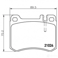 Тормозные колодки, комплект HELLA 21 024 28787 8db355007611 7312D424 - Изображение 1