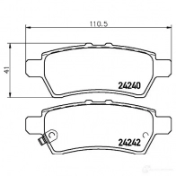 Тормозные колодки дисковые, комплект HELLA 29192 24242 8DB 355 012-081 24 240