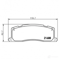 Тормозные колодки дисковые, комплект HELLA 2 1688 8DB 355 016-391 29614 7381D501