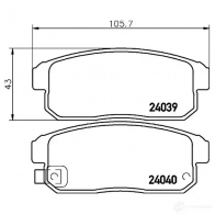 Тормозные колодки дисковые, комплект HELLA 8DB 355 010-891 24040 2 4039 29083