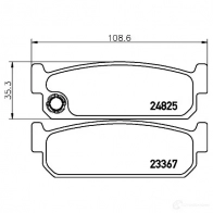 Тормозные колодки, комплект HELLA 2 3367 24825 8db355015271 Nissan Maxima (A32) 4 Седан 3.0 193 л.с. 1995 – 2000