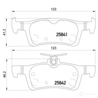 Тормозные колодки дисковые, комплект HELLA 8DB 355 021-311 258 41 25842 30080