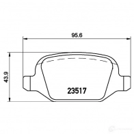 Тормозные колодки, комплект HELLA 8db355009361 8692D1492 Fiat Linea (323, 110) 1 Седан 1.9 16V 128 л.с. 2008 – 2024 235 17