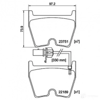Тормозные колодки, комплект HELLA 8db355023081 YZE 4MSI 1437954947