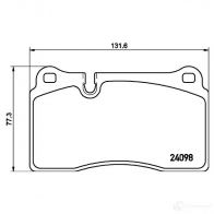 Тормозные колодки дисковые, комплект HELLA 2 4098 T1499 8DB 355 011-851 29170 - Изображение 1