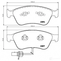 Тормозные колодки, комплект HELLA 8db355009211 2 3896 Audi A8 (D3) 2 Седан 4.2 Quattro 340 л.с. 2006 – 2010 23897