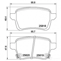 Тормозные колодки дисковые, комплект HELLA 1 4CKV 8DB 355 036-431 1437478531