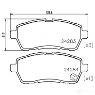 Тормозные колодки дисковые, комплект HELLA 2 4283 24284 8DB 355 025-501 1193335450 - Изображение 1