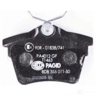 Тормозные колодки дисковые, комплект HELLA 2413 5 8DB 355 011-501 29138 8685D1486 - Изображение 3