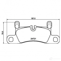 Тормозные колодки, комплект HELLA 8db355015121 2 4721 8643D1453 Porsche Cayenne (92A) 2 Кроссовер 4.8 Turbo 540 л.с. 2010 – 2024