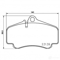 Тормозные колодки дисковые, комплект HELLA Porsche 911 (997) 4 Купе 3.8 Carrera S 385 л.с. 2008 – 2011 23 139 8DB 355 009-841 23330