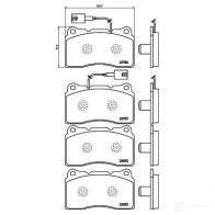 Тормозные колодки дисковые, комплект HELLA 29544 8DB 355 015-681 2309 2 23756