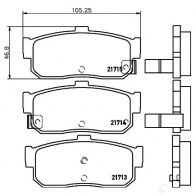 Тормозные колодки дисковые, комплект HELLA 21714 2 1713 29631 8DB 355 016-561