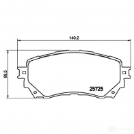 Тормозные колодки, комплект HELLA 2 5725 T2284 Mazda 6 (GJ, GL) 3 Универсал 2.5 188 л.с. 2012 – наст. время 8db355020901
