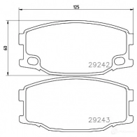 Тормозные колодки, комплект HELLA 8db355005571 28589 2 9242 29243