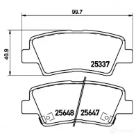 Тормозные колодки дисковые, комплект HELLA 25 337 8DB 355 020-371 25647 Hyundai Grandeur (HG) 5 Седан 3.0 LPG 235 л.с. 2011 – 2011