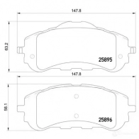 Тормозные колодки, комплект HELLA 8db355021321 Peugeot 308 2 (T9, 4C) Хэтчбек 1.6 115 л.с. 2015 – 2025 25896 258 95