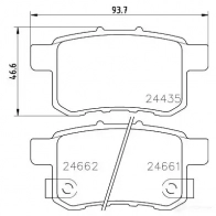 Тормозные колодки, комплект HELLA 8db355013631 2 4435 Honda Accord 9 (CR) Седан 3.5 282 л.с. 2012 – 2024 24661