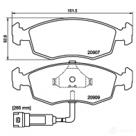 Тормозные колодки дисковые, комплект HELLA 20909 28764 20 907 8DB 355 007-341 - Изображение 4