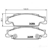 Тормозные колодки, комплект HELLA 2430 4 30102 8db355021581 24305