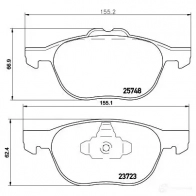 Тормозные колодки, комплект HELLA 8db355020411 2 3723 30001 25748