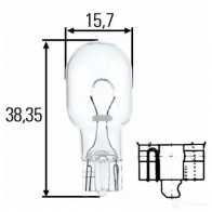 Лампа накаливания W16W W2.1X9 16 Вт 12 В HELLA 1437452285 8GA008246003 G 1R9H