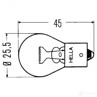 Лампа накаливания P21W 21 Вт 12 В