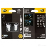 Лампа светодиодная W5W W2.1X9.5D 1 Вт 12 В 5000K HELLA VN452 42804 LED RETROFIT 8GL178560601 - Изображение 3