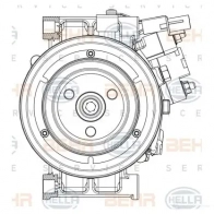 Компрессор кондиционера HELLA 1437476771 8fk351008201 DSGL 5 - Изображение 3