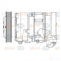 Компрессор кондиционера HELLA 1437476856 8fk351008211 OKD 8Z - Изображение 6