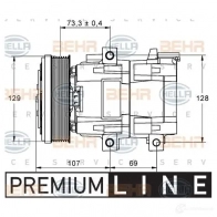 Компрессор кондиционера HELLA Ford Transit 7 (FA) Фургон 3.2 TDCi RWD 200 л.с. 2007 – 2014 HAREY 8fk351113381 _BEHR HELLA SERVICE_