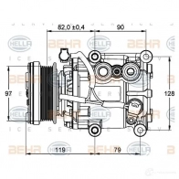 Компрессор кондиционера HELLA 8fk351113371 UY1GZ7I _BEHR HELLA SERVICE_ 40430 - Изображение 6