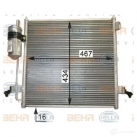 Радиатор кондиционера HELLA Mitsubishi L200 4 (KB4T) Пикап 2.5 DI D 4WD (KB4T) 140 л.с. 2010 – 2015 _BEHR HELLA SERVICE_ 8fc351343581 A83BXM
