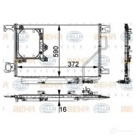 Радиатор кондиционера HELLA Mercedes CLK (C209) 2 Купе 6.2 63 AMG (2077) 481 л.с. 2006 – 2009 _BEHR HELLA SERVICE_ 8fc351301621 8YQ72