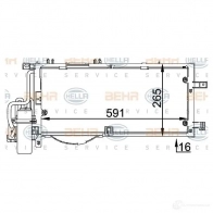 Радиатор кондиционера HELLA 8fc351300614 GUQYX7 _BEHR HELLA SERVICE_ Opel Corsa (C) 3 Хэтчбек 1.7 DTI (F08. F68) 75 л.с. 2000 – 2009