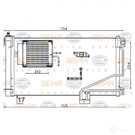 Радиатор кондиционера HELLA 8fc351301344 _BEHR HELLA SERVICE_ ZNH4R 39051 - Изображение 2